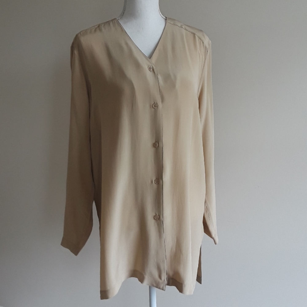 100% silk button down blouse